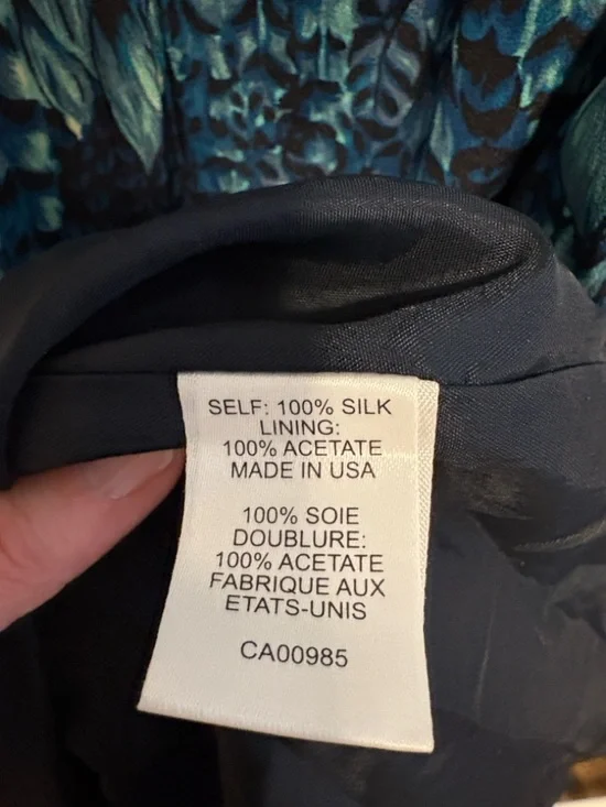 Nanette Lepore 100% Silk Peacock Feather Print Dress - Size 4 - Made in USA - Picture 7 of 8